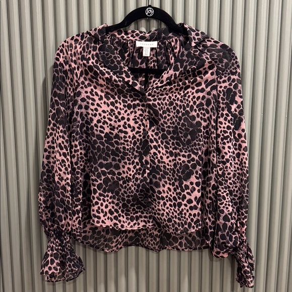 Topshop Tops - Topshop Leopard Print Button Down